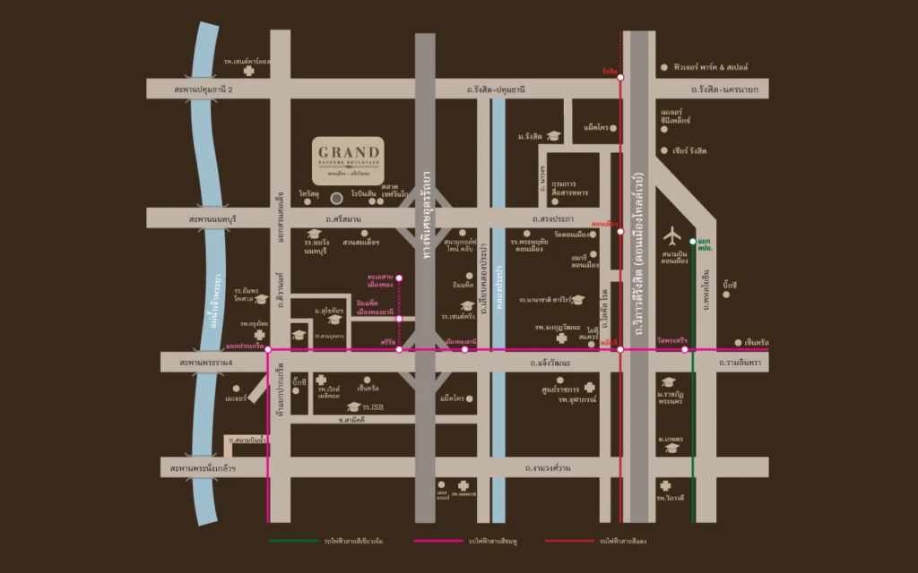 แผนที่โครงการ แกรนด์ บางกอก บูเลอวาร์ด ดอนเมือง–แจ้งวัฒนะ