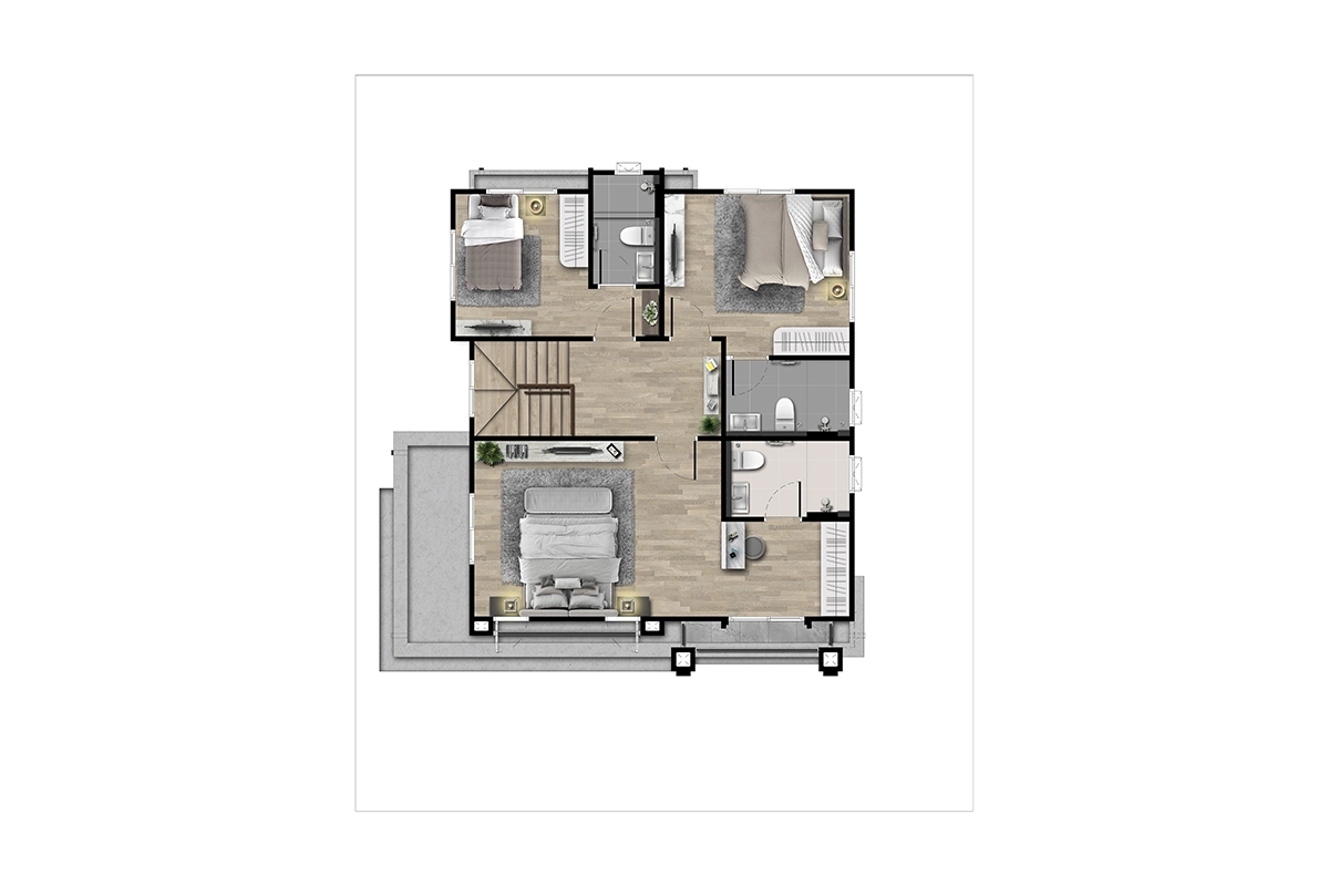 เศรษฐสิริ พหลโยธิน - สายไหม แบบบ้าน prestige ชั้น 2