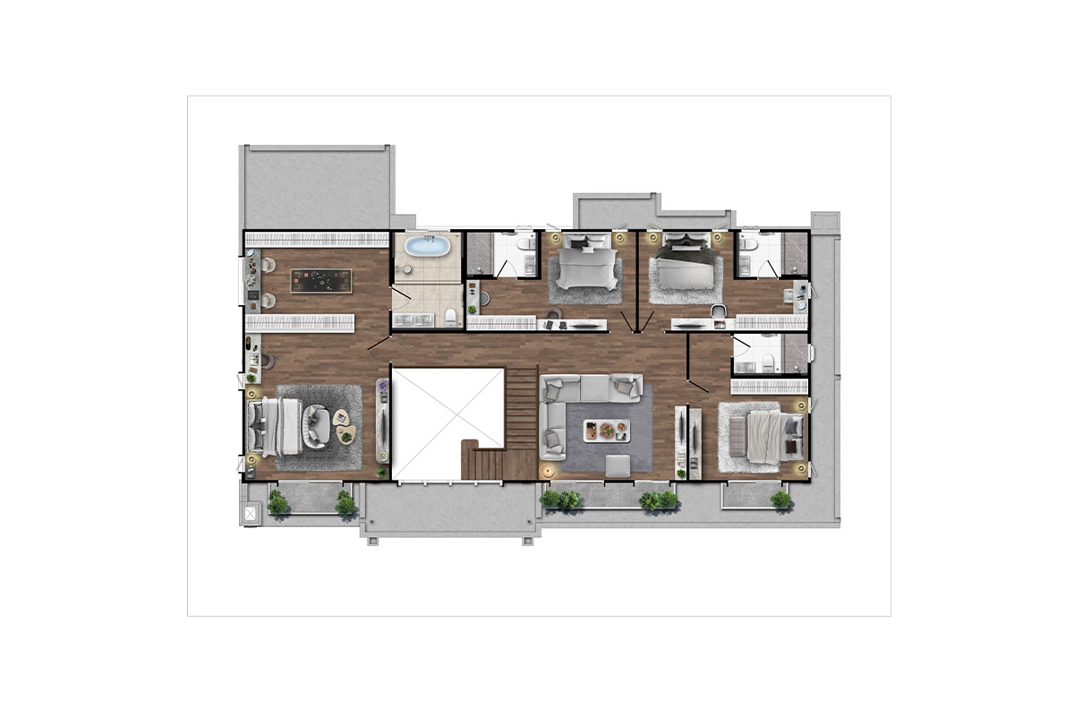 บ้านเดี่ยว เศรษฐสิริ ราชพฤกษ์ - สาย 1 แบบบ้าน Schinkel A (ชิงเคิล A) ชั้น 2