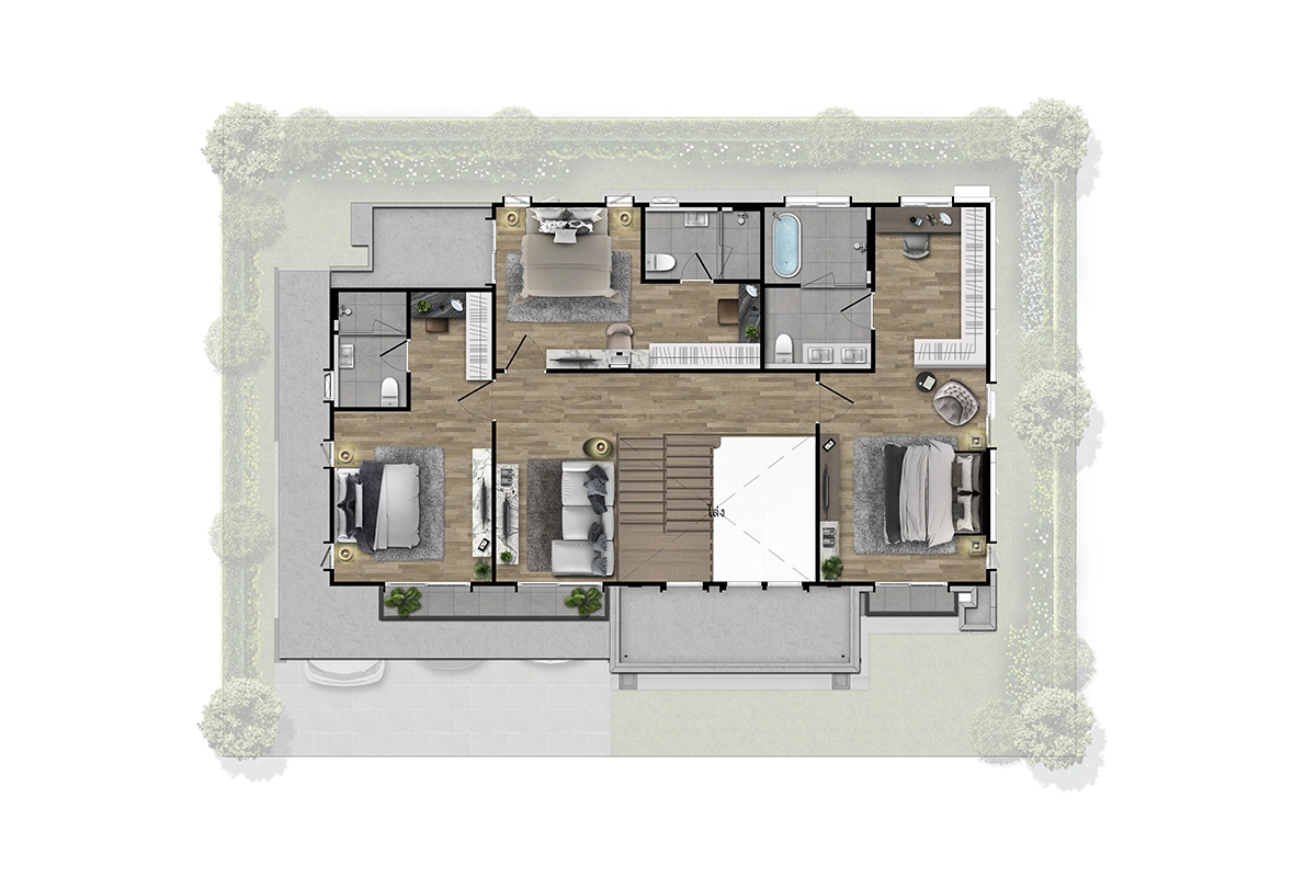 บ้านเดี่ยว เศรษฐสิริ ราชพฤกษ์ - สาย 1 แบบบ้าน Gropius (โกรพีอุส) ชั้น 2