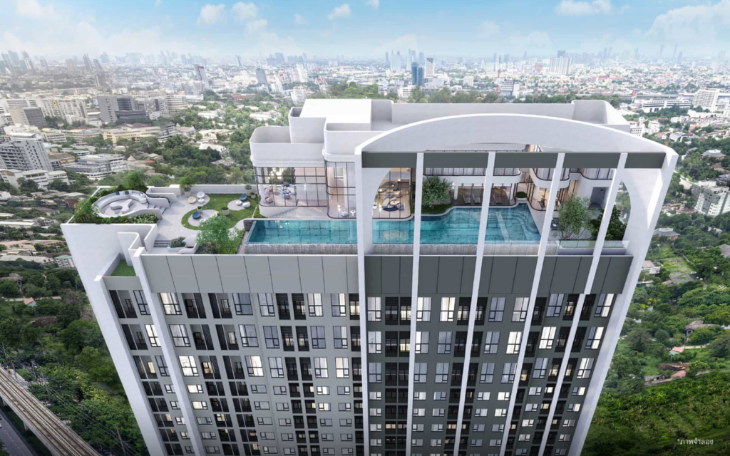 โค้บบ์ เกษตร–ศรีปทุม — ภาพจำลองอาคารและพื้นที่ส่วนกลางชั้นบน