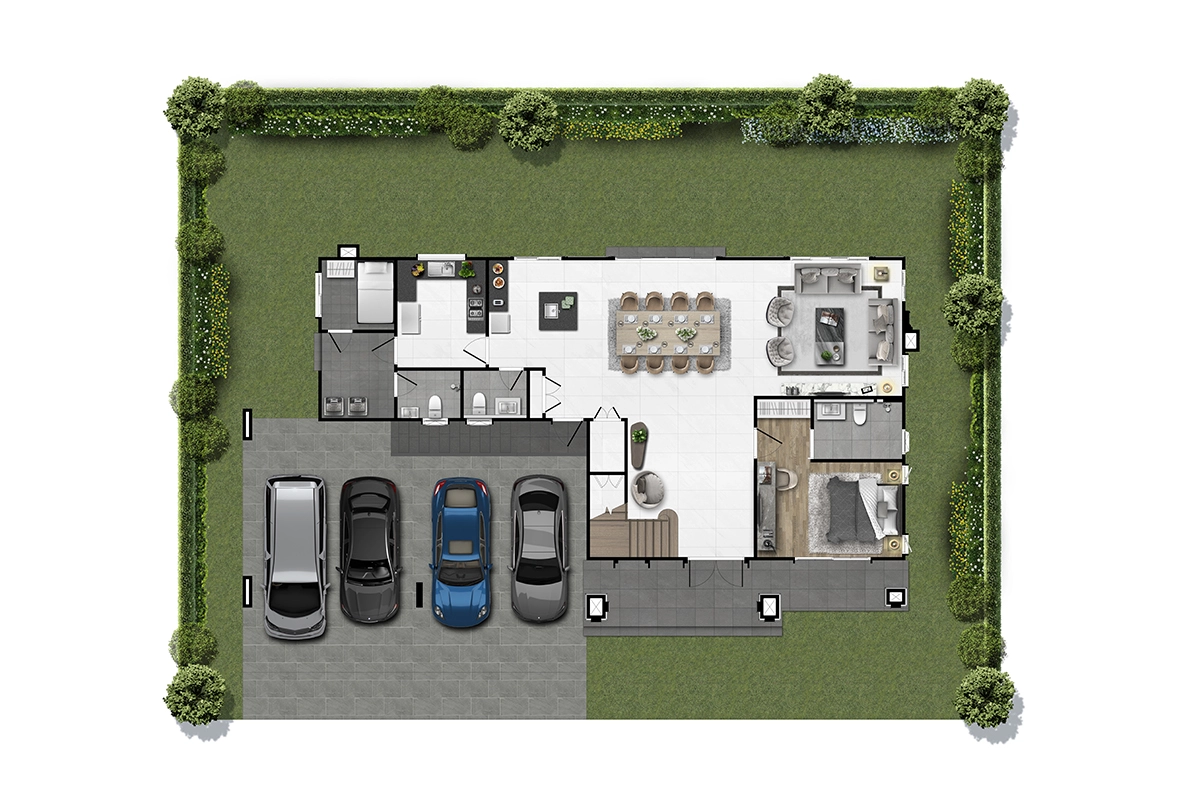 บ้านเดี่ยว เศรษฐสิริ ราชพฤกษ์ - สาย 1 แบบบ้าน Gropius (โกรพีอุส) ชั้น 1