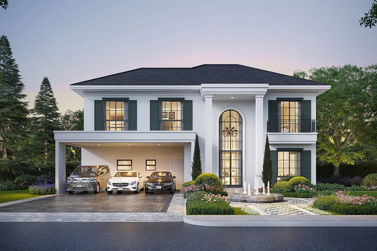 บ้านเดี่ยว เศรษฐสิริ วัชรพล - เทพรักษ์ แบบบ้าน austen